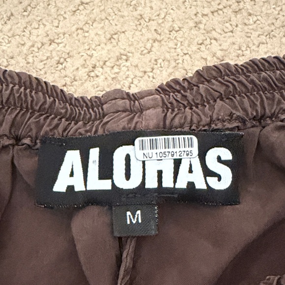 ALOHAS Women's High Waist Brown Shorts - Picture 2 of 3